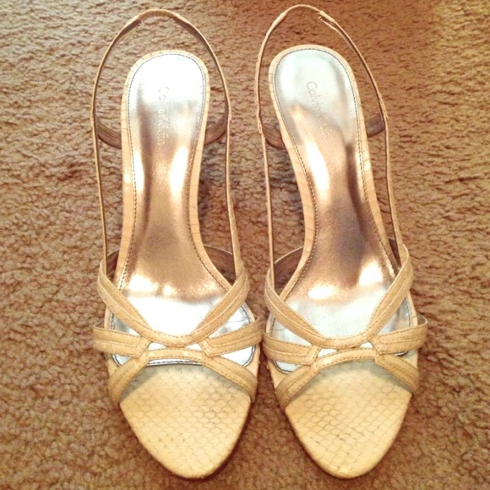 Women’s Calvin Klein Natalia Snakeskin Slingbacks Size 8.5